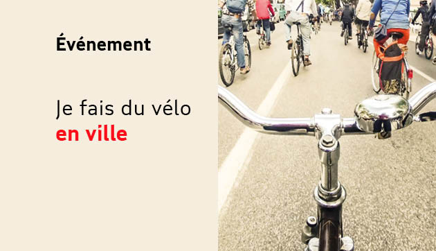 Je fais du vélo en ville